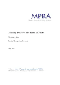 Making Sense of the Rate of Profit