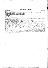 This Document Contains Eight Papers Prepared by Workshop