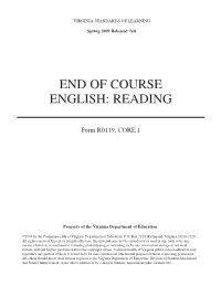End of Course English: Reading