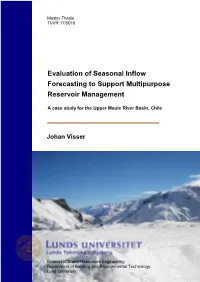 Evaluation of Seasonal Forecasting of Reservoir Inflows to Support Water