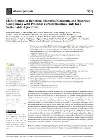 Identification of Beneficial Microbial Consortia and Bioactive