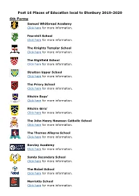 Post 16 Places of Education Local to Etonbury 2019-2020 6Th Forms Samuel Whitbread Academy Click Here for More Information
