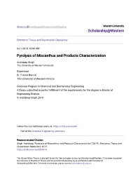 Pyrolysis of Miscanthus and Products Characterization