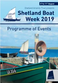 Shetland Boat Week 2019 Programme of Events