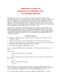 Supplement to Chapter 20 Another Form of Demorgan's Rule