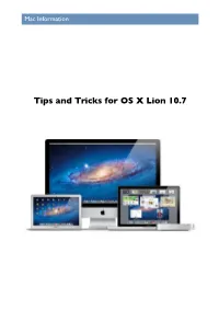 Tips and Tricks for OS X Lion 10.7 Introduction