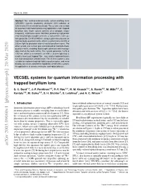 VECSEL Systems for Quantum Information Processing with Trapped Beryllium Ions
