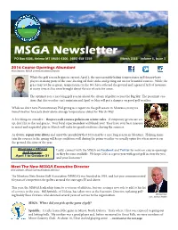 2016 Course Openings Abundant Meet the New MSSGA Executive Director