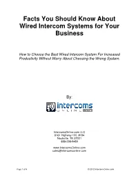 Facts You Should Know About Wired Intercom Systems for Your Business
