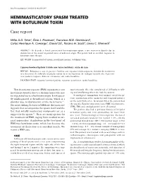 Hemimasticatory Spasm Treated with Botulinum Toxin