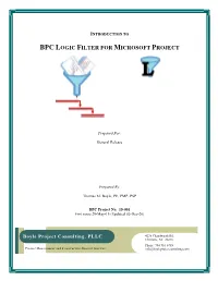 Intro to BPC Logic Filter