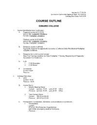 Oxnard Course Outline