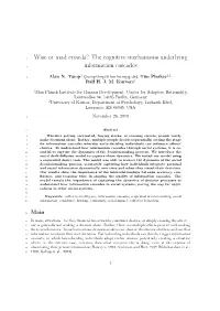 The Cognitive Mechanisms Underlying Information Cascades