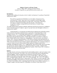 Adaptive Capacity in Project Teams Mary C. Edson, Ph.D. and Gary S