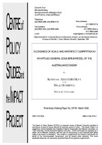 Economies of Scale and Imperfect Competition in an Applied General Equilibrium Model of The
