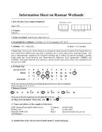 Information Sheet on Ramsar Wetlands