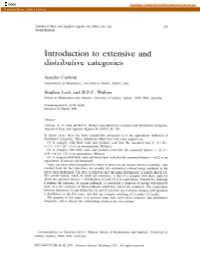 Introduction to Extensive and Distributive Categories