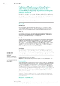 Prediction of Readmission and Complications After Pituitary Adenoma Resection Via the National Surgical Quality Improvement Program (NSQIP) Database
