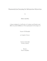 Representation Learning for Information Extraction