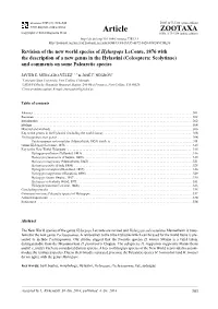 Revision of the New World Species of Hylurgops Leconte, 1876 with The
