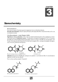 Stereochemistry CHAPTER3