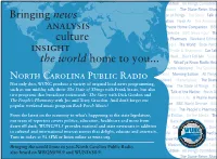 WUNC Ad for News Programs