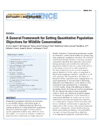 A General Framework for Setting Quantitative Population Objectives for Wildlife Conservation Kristen E