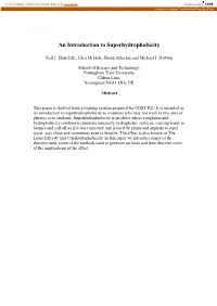 An Introduction to Superhydrophobicity