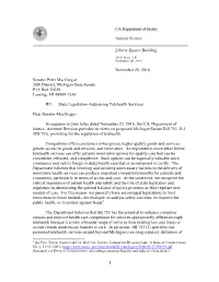 Comments on Michigan Senate Bill