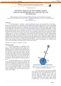 Inverted Pendulum Two-Wheel Robot Usingaccelerometer and Gyroscope for Its Sensors