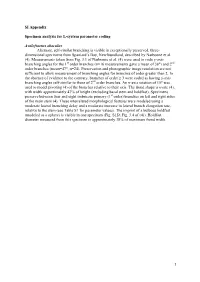 SI Appendix Specimen Analysis for L-System Parameter Coding