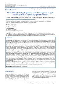 Study of the Effect of Post-Operative Medical Management on Peptic Ulcer in Patients of Perforated Peptic Ulcer Disease