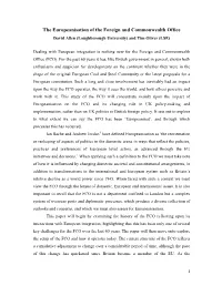 The Europeanisation of the Foreign and Commonwealth Office David Allen (Loughborough University) and Tim Oliver (LSE)