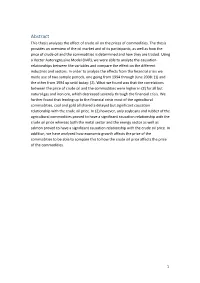 Abstract This Thesis Analyzes the Effect of Crude Oil on the Prices of Commodities
