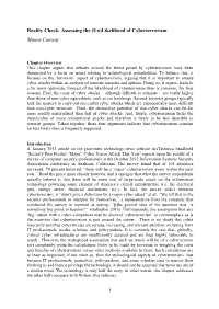 Likelihood of Cyberterrorism Maura Conway
