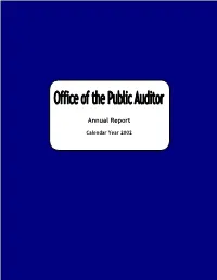 Message from the Public Auditor
