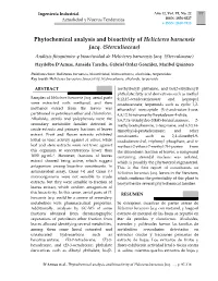 Phytochemical Analysis and Bioactivity of Helicteres Baruensis Jacq