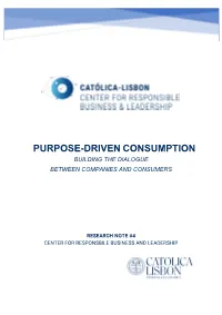 Purpose-Driven Consumption Building the Dialogue Between Companies and Consumers
