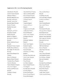 Supplementary File 1: List of Participating Hospitals
