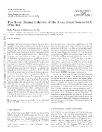 The X-Ray Timing Behavior of the X-Ray Burst Source SLX 1735-269
