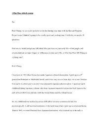 Clip #1M Edited Version Jae: Prof. Chung, We Are