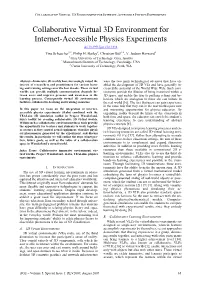 Collaborative Virtual 3D Environment for Internet-Accessible Physics Experiments
