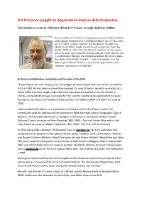 D R O'connor Lysaght an Appreciation from an ILHS