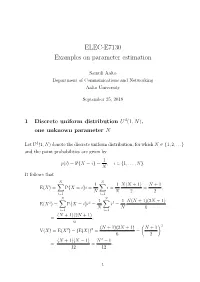 ELEC-E7130 Examples on Parameter Estimation