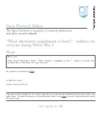 What Alternative Punishment Is There?”: Military Ex- Ecutions During World War I Thesis How to Cite