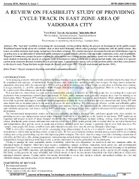 A Review on Feasibility Study of Providing Cycle Track in East Zone Area of Vadodara City