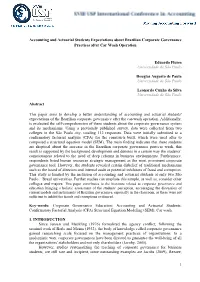 Accounting and Actuarial Students Expectations About Brazilian Corporate Governance Practices After Car Wash Operation