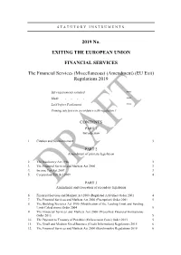 EU Exit) Regulations 2019