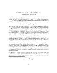 Lattice Basics II Lattice Duality. Suppose First That