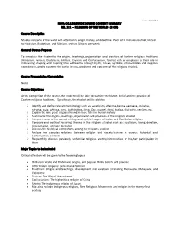 Nova College-Wide Course Content Summary Rel 231 – Religions of the World I (3 Cr.)